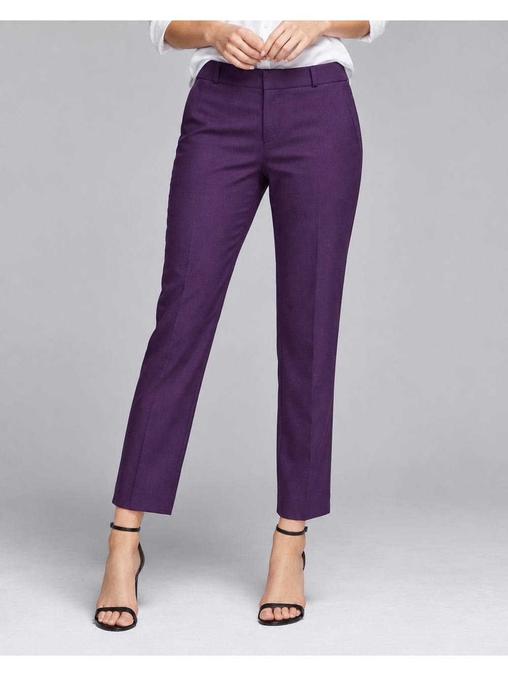 Banana Republic Avery Pants Purple Petite 2 Straight Leg Career Trousers